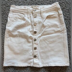 Madewell white denim mini skirt